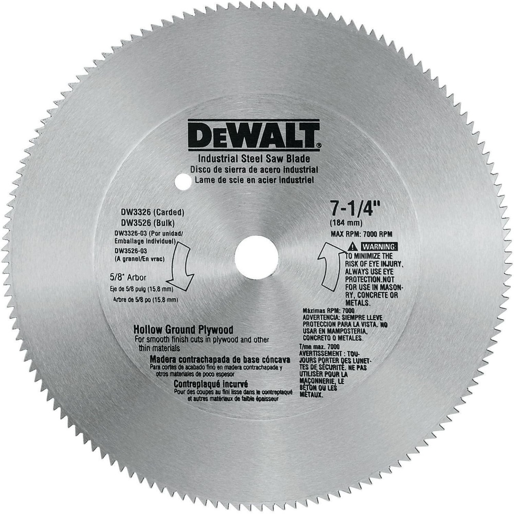 image:imageDEWALT Circular Saw Blade 7 14 Inch 140 Tooth Wood Cutting DW3326One Size