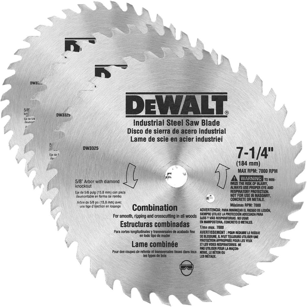 image:imageDEWALT Circular Saw Blade 7 14 Inch 140 Tooth Wood Cutting DW3326One Size Pack of 3
