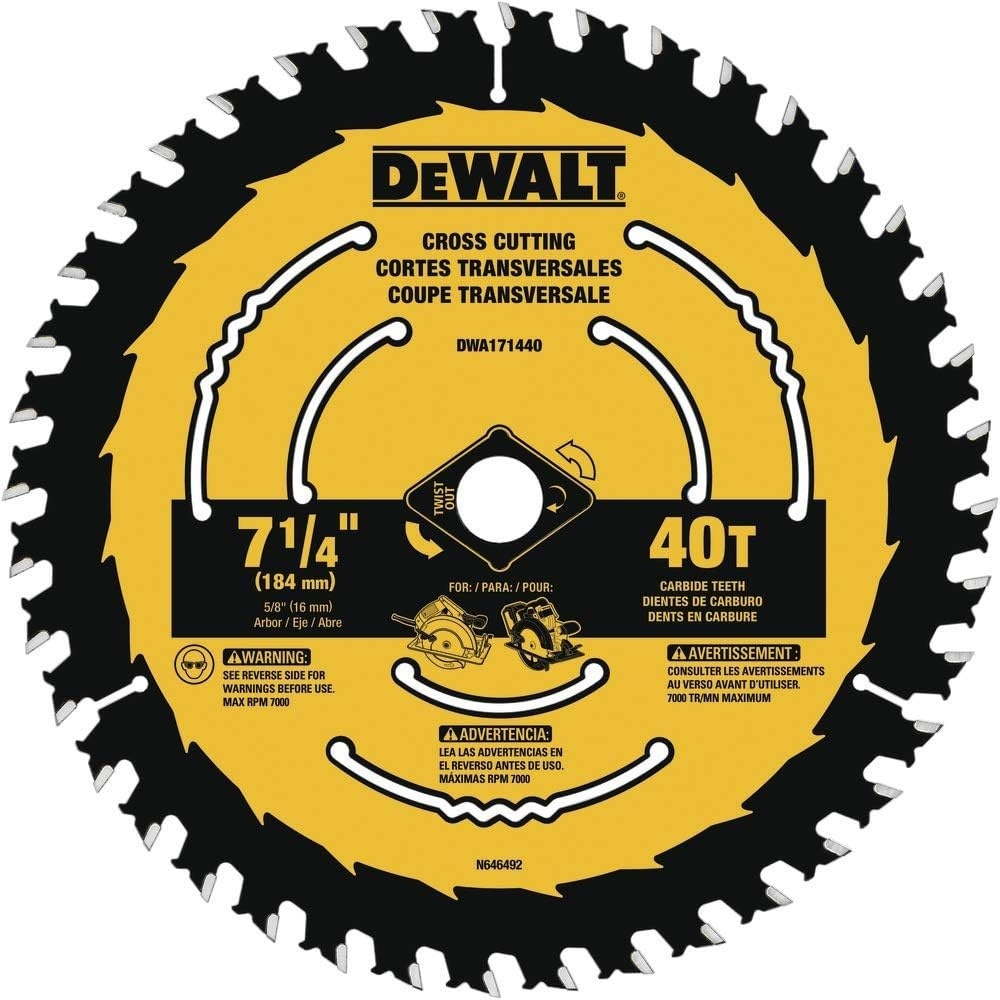 image:imageDEWALT Circular Saw Blade 7 14 Inch 40 Tooth Wood Cutting 10 Pack DWA171440B10Classic