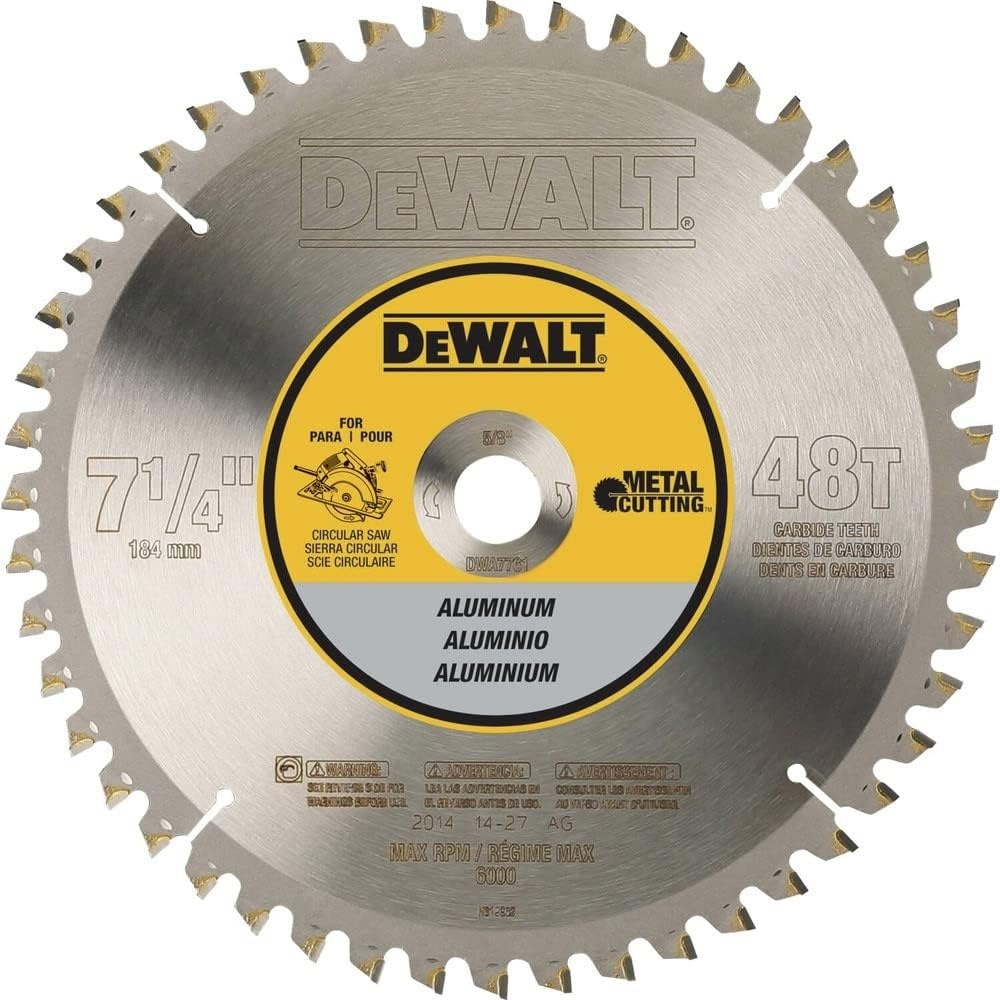 image:imageDEWALT Circular Saw Blade 7 14 Inch 60 Tooth Aluminum Cutting DWA775848Tooth