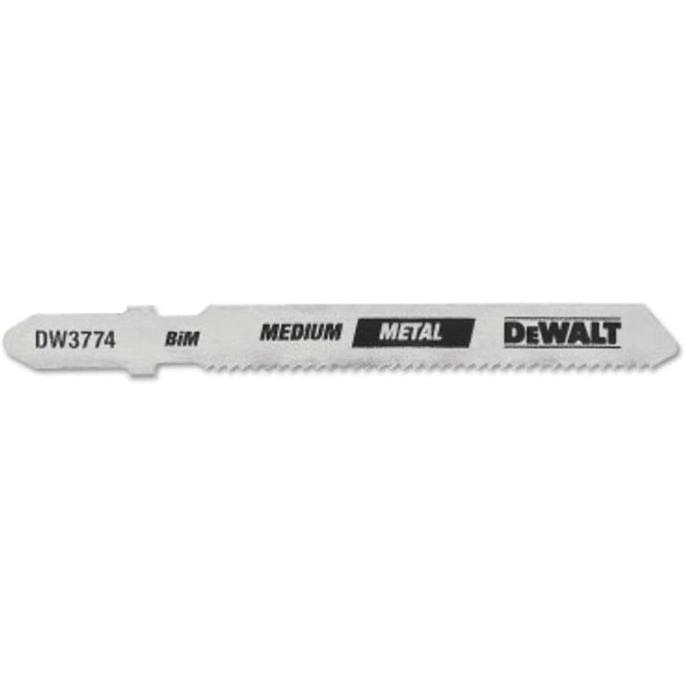 image:imageDEWALT DW37745 3Inch 18TPI Medium Metal Cut Cobalt Steel TShank Jig Saw Blade 5Pack