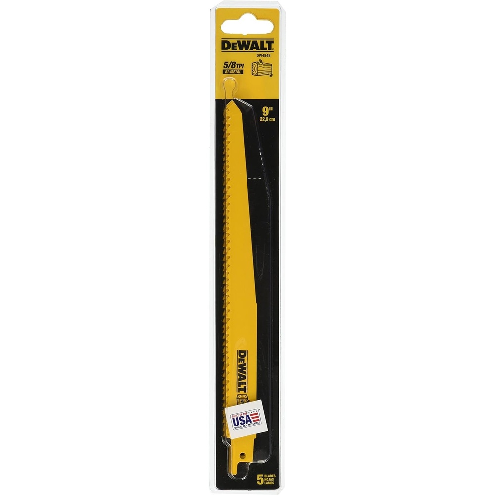 image:imageDEWALT DW48022 6Inch 6 TPI Taper Back BiMetal Reciprocating Saw Blade 2Pack Yellow9 inch