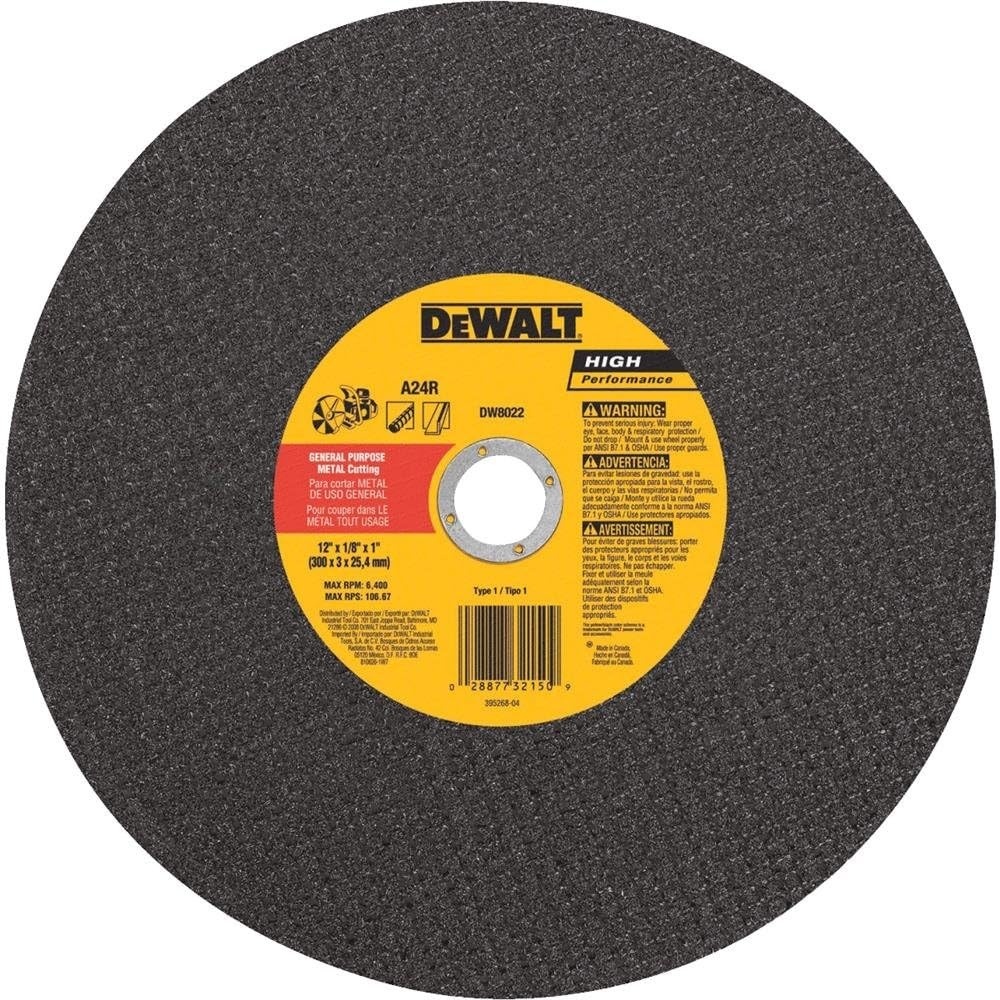 image:imageDEWALT DW8023 12Inch x 18Inch x 20mm A24N Abrasive Metal Cutting WheelOne Size