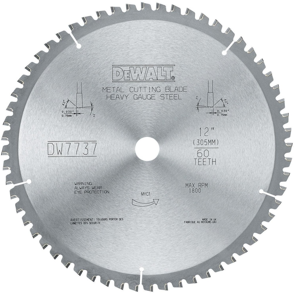 image:imageDEWALT DWA7737 60 Teeth Heavy Gauge Ferrous Metal Cutting 1Inch Arbor 12Inch60Tooth