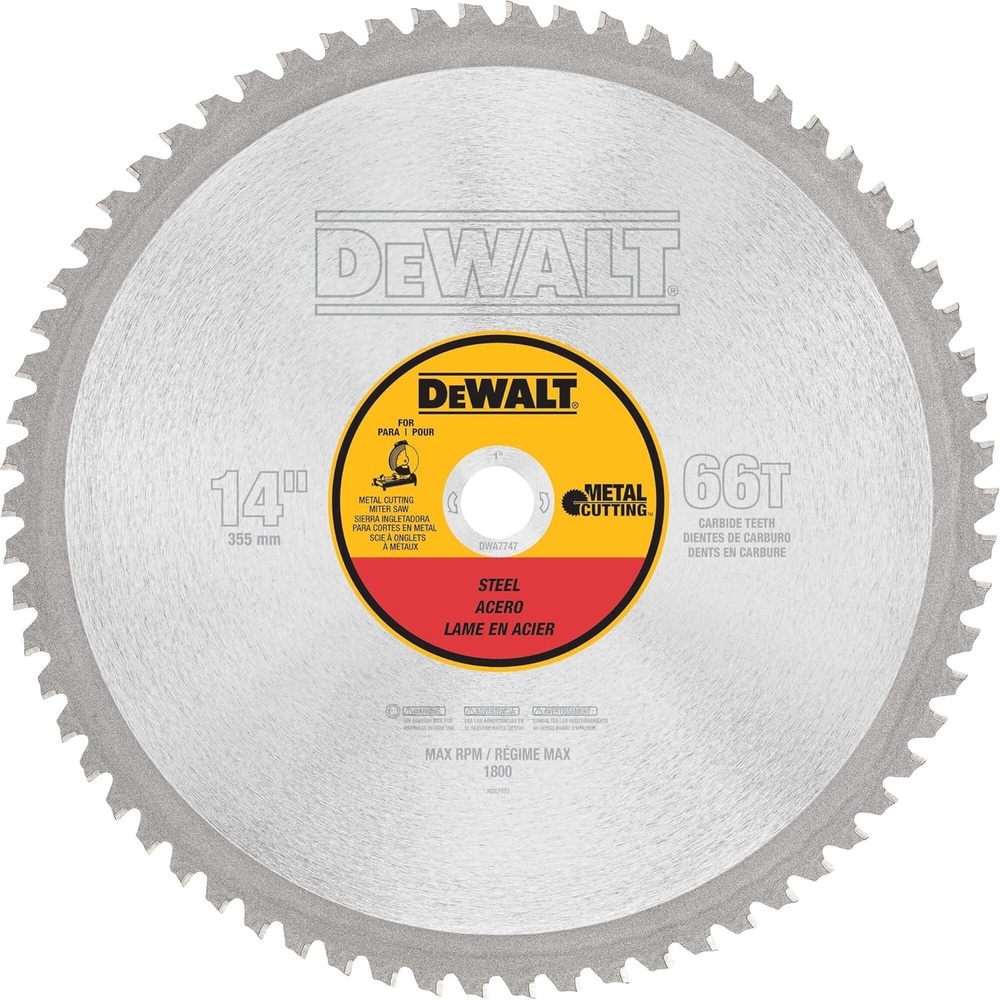 image:imageDEWALT DWA7737 60 Teeth Heavy Gauge Ferrous Metal Cutting 1Inch Arbor 12Inch66Tooth