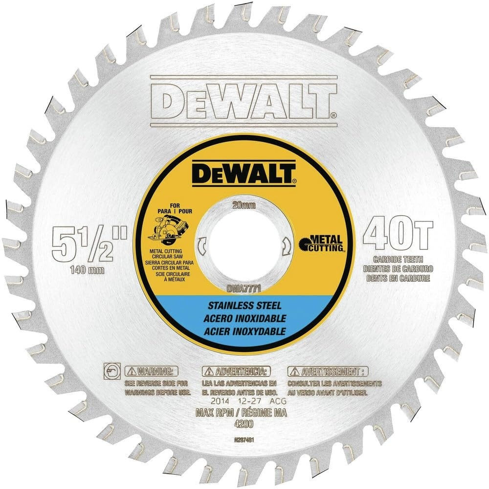 image:imageDEWALT DWA7739 80 Teeth Stainless Steel Metal Cutting 1Inch Arbor 12Inch Blade512 40 Teeth