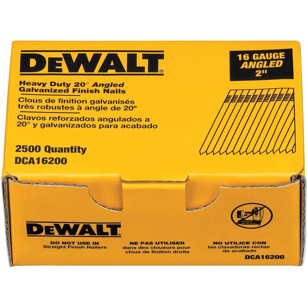 image:imageDEWALT Finish Nails 20Degree 2Inch 16GA 2500Pack DCA16200