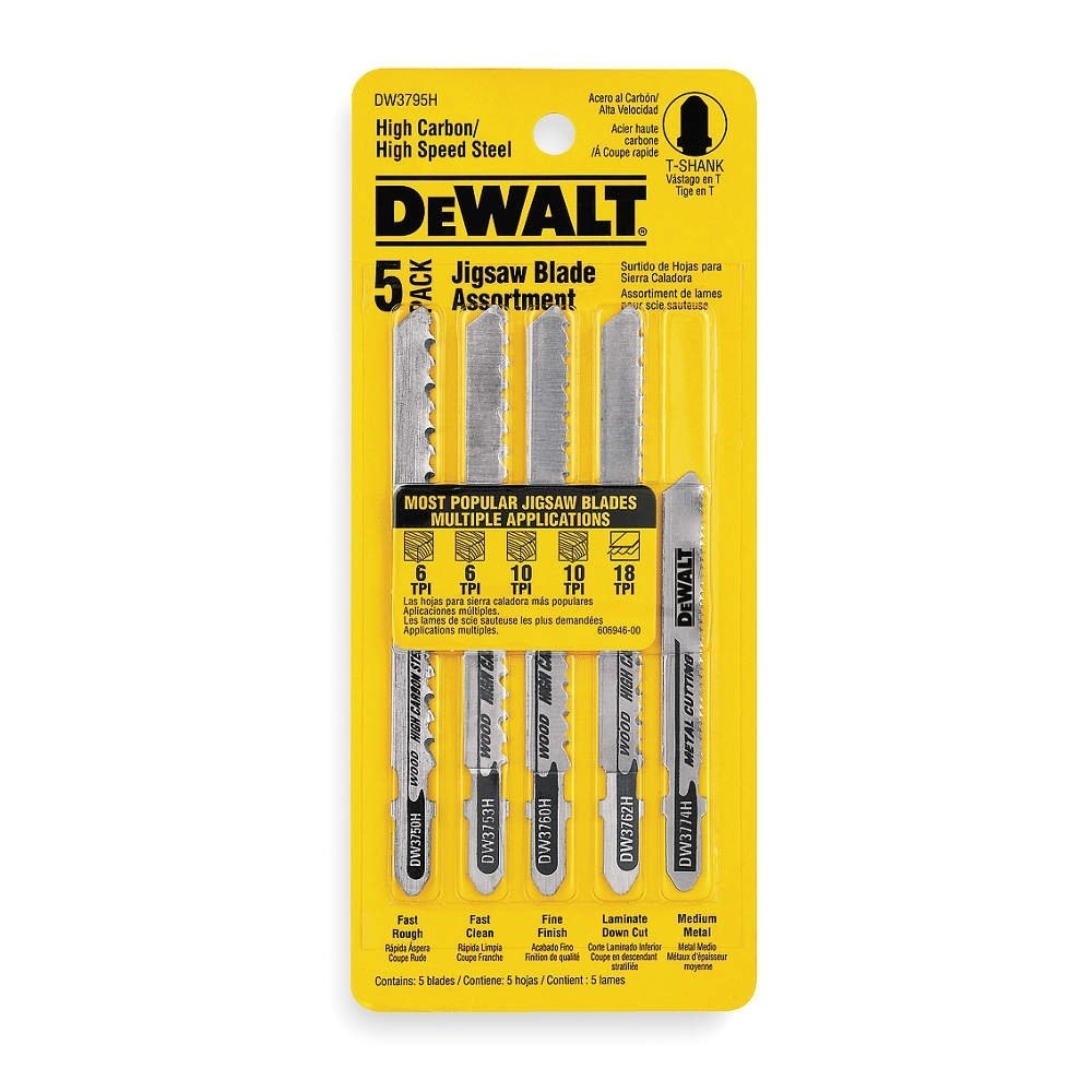 image:imageDEWALT Jigsaw Blades Set TShank 5Piece DW3795HOne Size