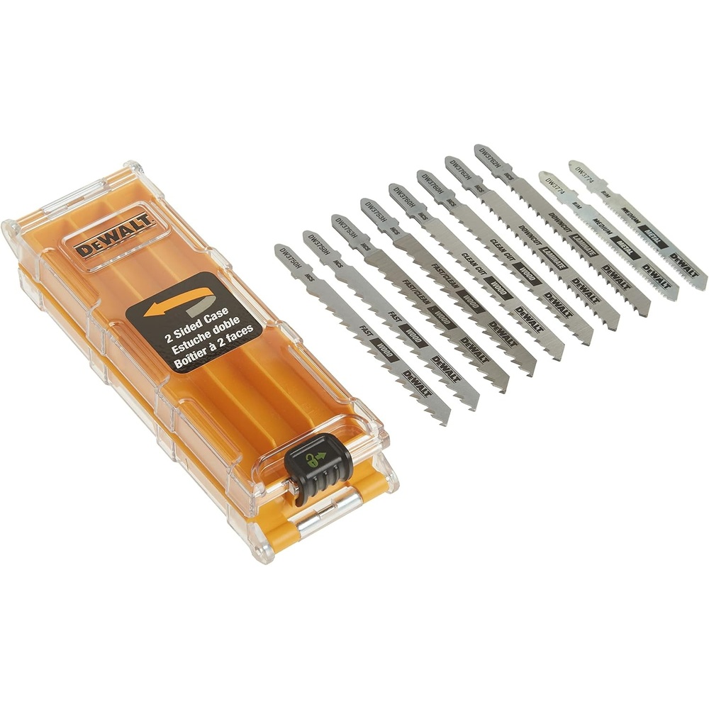 image:imageDEWALT Jigsaw Blades Set with Case TShank 10Piece DW3741C10Piece