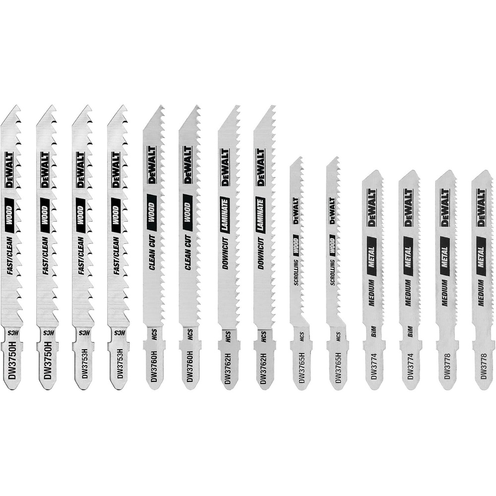 image:imageDEWALT Jigsaw Blades Set with Case TShank 10Piece DW3741C14Piece