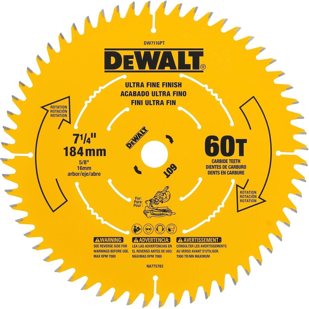 image:imageDEWALT Miter Saw Blade Precision Trim 714Inch 40Tooth DW7114PT60Tooth