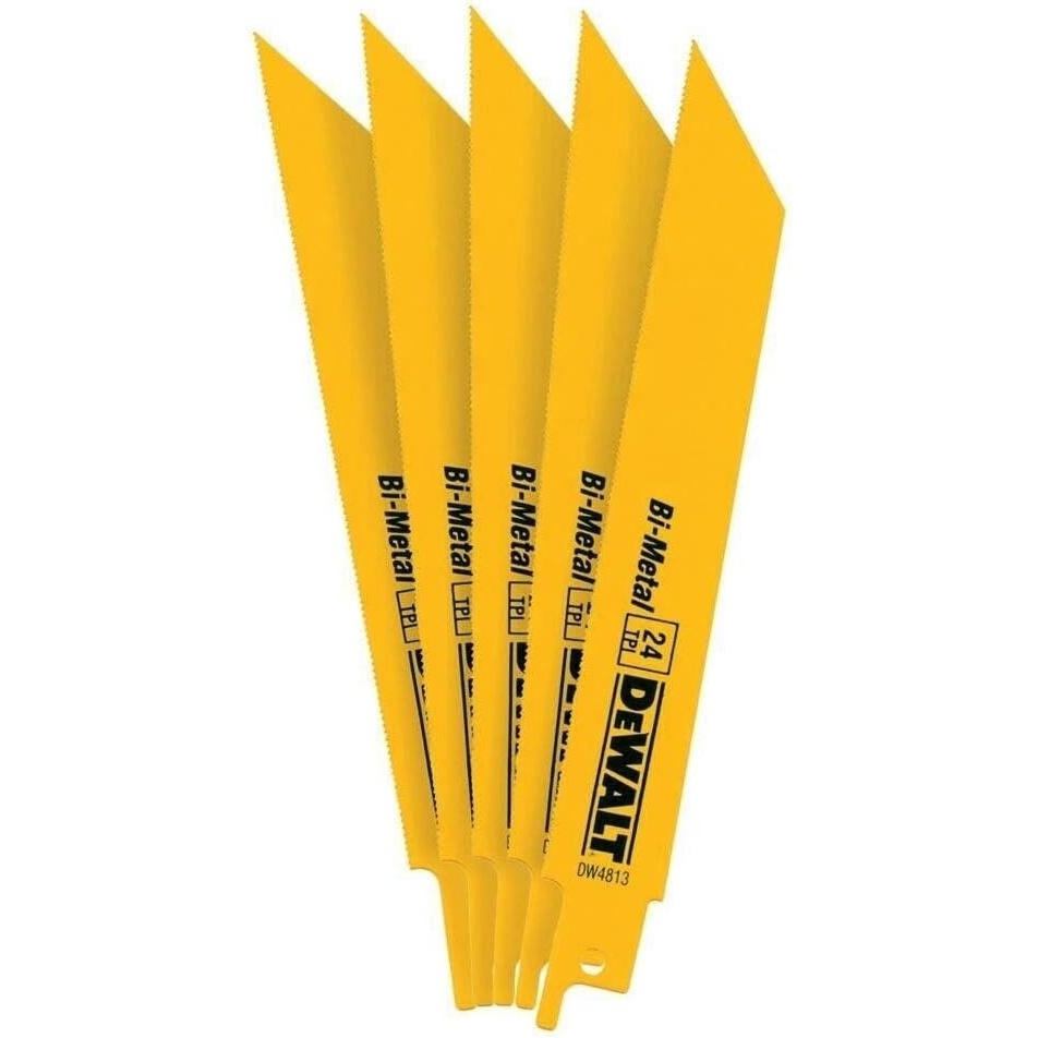 image:imageDEWALT Reciprocating Saw Blades Straight Back BiMetal 6Inch 24 TPI 5Pack DW4813
