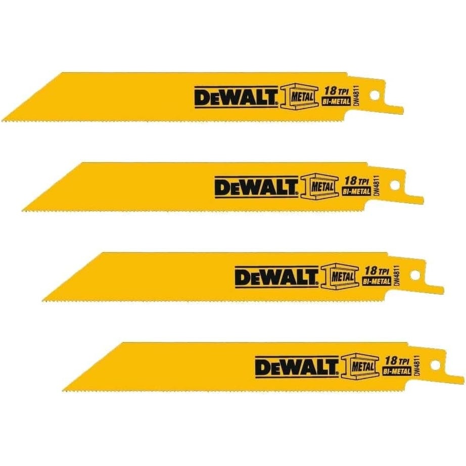 image:imageDeWALT DW4811B 6Inch 18TPI Straight Back BiMetal Reciprocating Saw Blade 100Pack20Pack