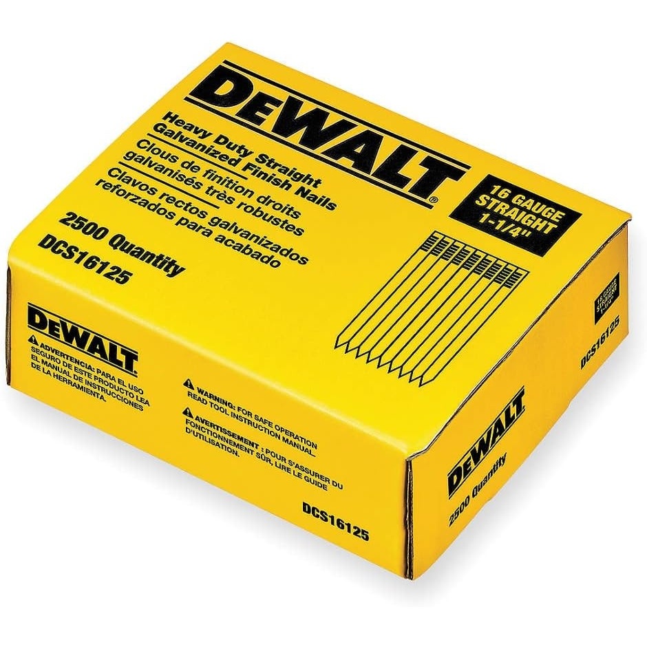 image:imageDeWalt DCS16200 2 16 Gauge HeavyDuty Straight Finish NailsOne Size