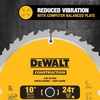 DEWALT 10-Inch Miter / Table Saw Blade, ATB, Thin Kerf, Crosscutting, 5/8-Inch Arbor, 60-Tooth (DW3106)(24-Tooth)