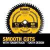 DEWALT Circular Saw Blade, 7 1/4 Inch, 60 Tooth, Wood Cutting (DWA171460)(One Size)