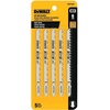 DEWALT DW3750H 4-Inch 6 TPI Fast Wood Cut HCS T-Shank Jig Saw Blade (5-Pack),Silver
