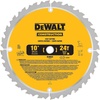 DEWALT 10-Inch Miter / Table Saw Blade, ATB, Thin Kerf, Crosscutting, 5/8-Inch Arbor, 60-Tooth (DW3106)(24-Tooth)