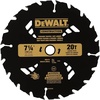 DEWALT 7-1/4″ Circular Saw Blade for Pressure Treated and Wet Lumber, ATB, Thin Kerf, 5/8″ and Arbor, 20-Tooth (DW3174) , Black