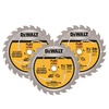 DEWALT Circular Saw Blade, 7 1/4 Inch, 24 Tooth, Framing, 3 Pack (DWAFV37243), Silver