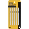 DEWALT DW3750-5 4-Inch 6 TPI Fast Wood Cut Cobalt Alloy Steel Steel T-Shank Jig Saw Blade (5-Pack)