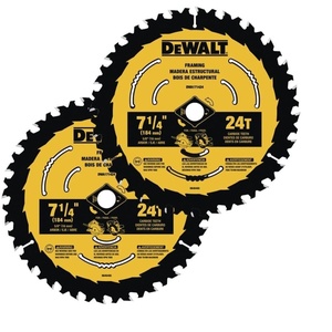 DEWALT Circular Saw Blade, 7 1/4 Inch, 24 Tooth, Wood Cutting (DWA1714242)(One Size)