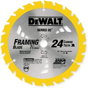 DEWALT Circular Saw Blade, 7 1/4 Inch, 24 Tooth, Wood Cutting (DWA171424B10), 10 Count (Pack of 1)(Old Model)