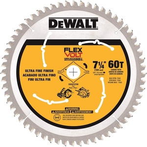 DEWALT Circular Saw Blade, 7 1/4 Inch, 60 Tooth, Wood Cutting (DWAFV3760)