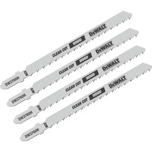 DEWALT DW3760H 4-Inch 10TPI Fine Finish Wood Cut HSC T-Shank Jig Saw Blade (5-Pack)(One Size (Pack of 4))