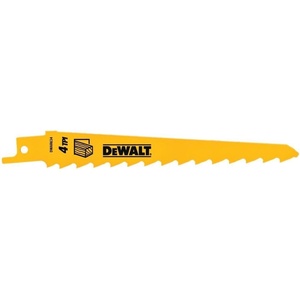 DEWALT DW4802-2 6-Inch 6 TPI Taper Back Bi-Metal Reciprocating Saw Blade (2-Pack) , Yellow(6 inch)