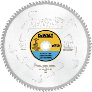 DEWALT DWA7739 80 Teeth Stainless Steel Metal Cutting 1-Inch Arbor, 12-Inch Blade(14″ / 90 Teeth)