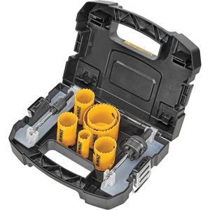 DEWALT Hole Saw Kit, Standard Electrician’s Set, Bi-Metal (D180002), Yellow
