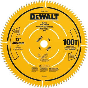 DEWALT Miter Saw Blade, 12 inch, 100 Tooth, Fine Finish, Ultra Sharp Carbide (DWA112100)