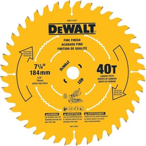 DEWALT Miter Saw Blade, Precision Trim, 7-1/4-Inch, 40-Tooth (DW7114PT)(40-Tooth)