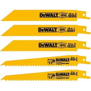 DEWALT Reciprocating Saw Blades, Straight Back, 12-Inch, 14 TPI, 5-Pack (DW4838)(5-piece Set)