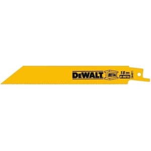 DeWALT DW4811B 6-Inch 18-TPI Straight Back Bi-Metal Reciprocating Saw Blade, 100-Pack(5-Pack)
