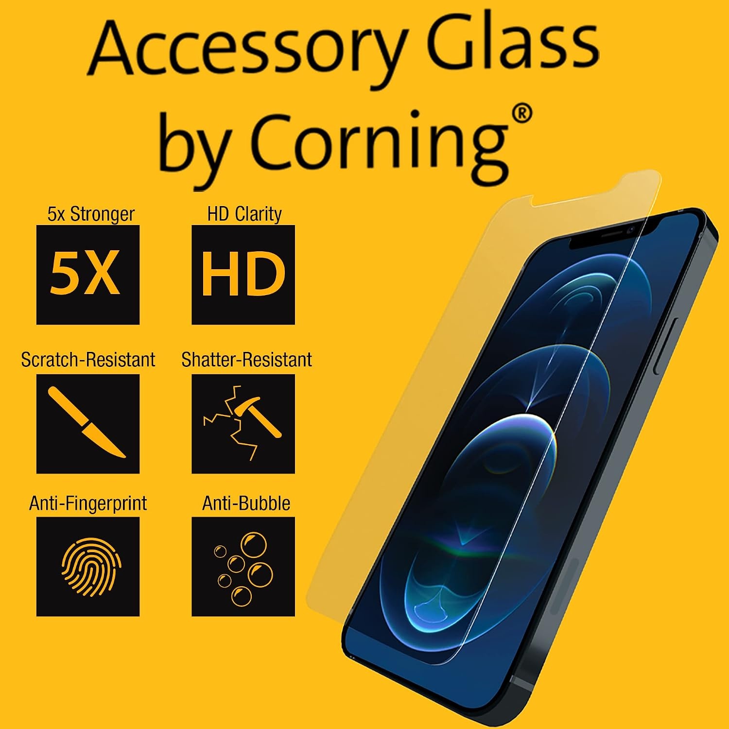 image:imageDEWALT Glass Screen Protector for iPhone 12iPhone 12 Pro Apple Compatible Tempered Glass Screen Protector Screen Protection for iPhone 1212 ProiPhone 12 Pro Max