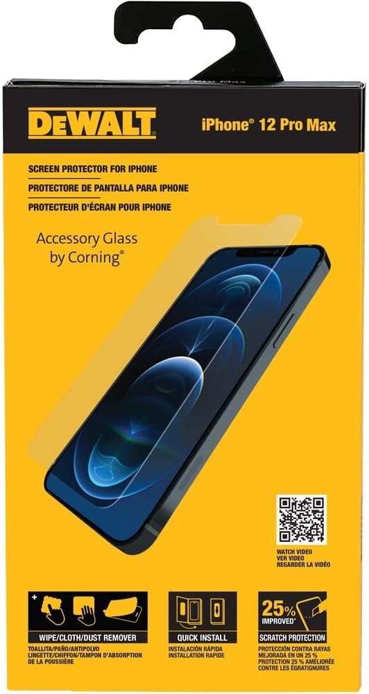 image:imageDEWALT Glass Screen Protector for iPhone 12iPhone 12 Pro Apple Compatible Tempered Glass Screen Protector Screen Protection for iPhone 1212 ProiPhone 12 Pro Max
