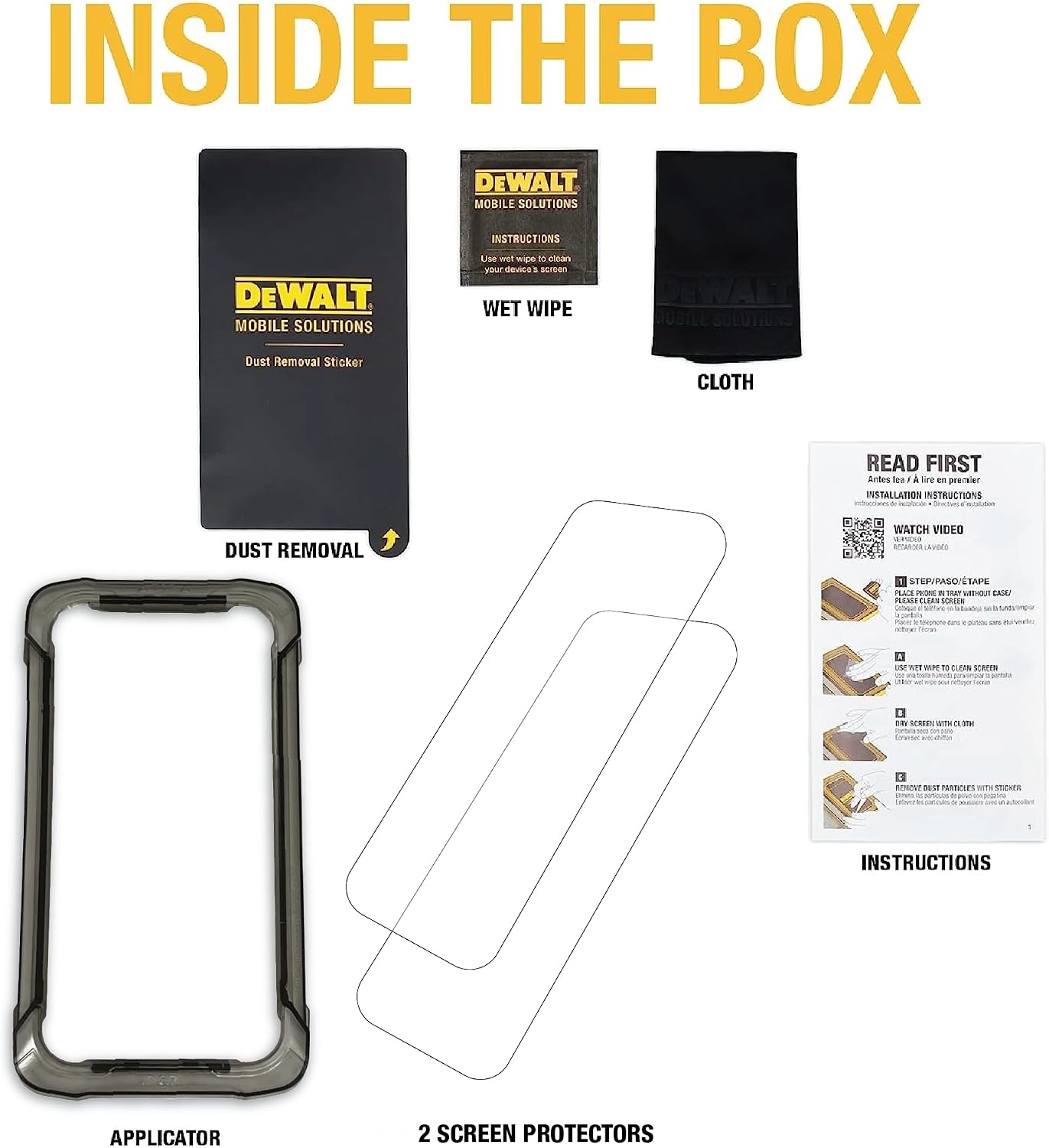 image:imageDEWALT Glass Screen Protector for iPhone 13 Pro Max14 Plus Apple Compatible Tempered Glass Screen Protector Easy Install Screen Protection for iPhone 13 Pro Max14 Plus Applicator Included iPhone 15 Pro Max