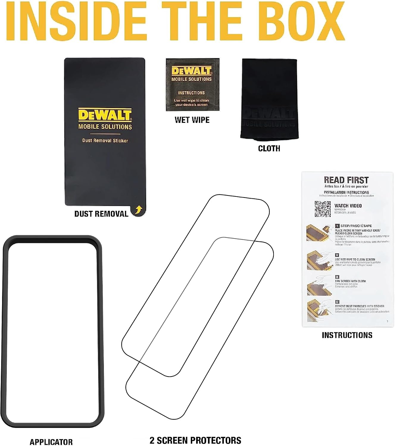 image:imageDEWALT Glass Screen Protector for iPhone 13 Pro Max14 Plus Apple Compatible Tempered Glass Screen Protector Easy Install Screen Protection for iPhone 13 Pro Max14 Plus Applicator Included iPhone 16 Pro Max