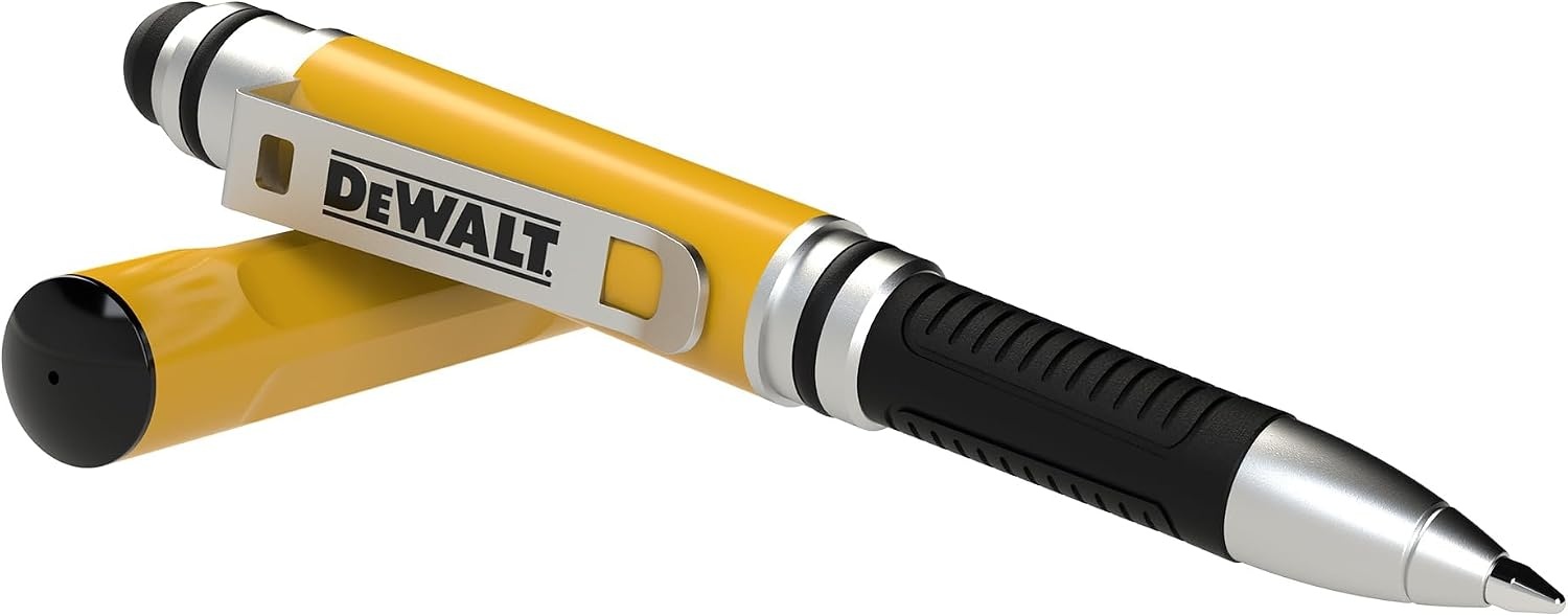 image:imageDEWALT Heavy Duty 3in1 Mini Stylus Pocket Pen Tablet Pens for iPad EDC Touch Screen Pens Ballpoint wTouchscreen Tip Keypad Tip Compatible iPhone Stylus Pen Extra Ink Cartridge