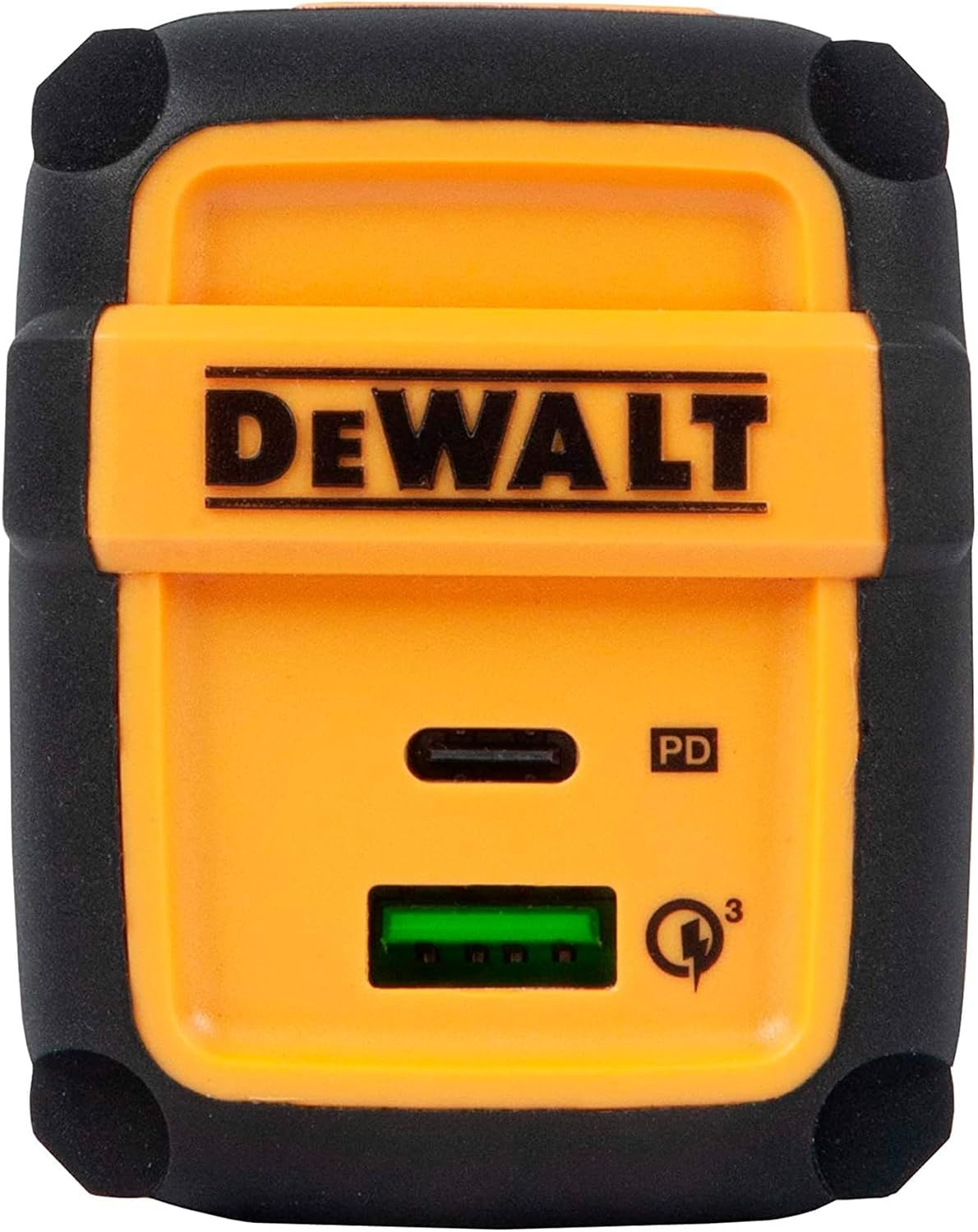 image:imageDEWALT Heavy Duty 495W Dual USB amp USB C Charger Block Cable Not Included USBC Power Adapter 2 Port Compact Foldable Fast Wall Charger for iPhone 17161514 Galaxy Pixel 43 iPad Black amp YellowBlack
