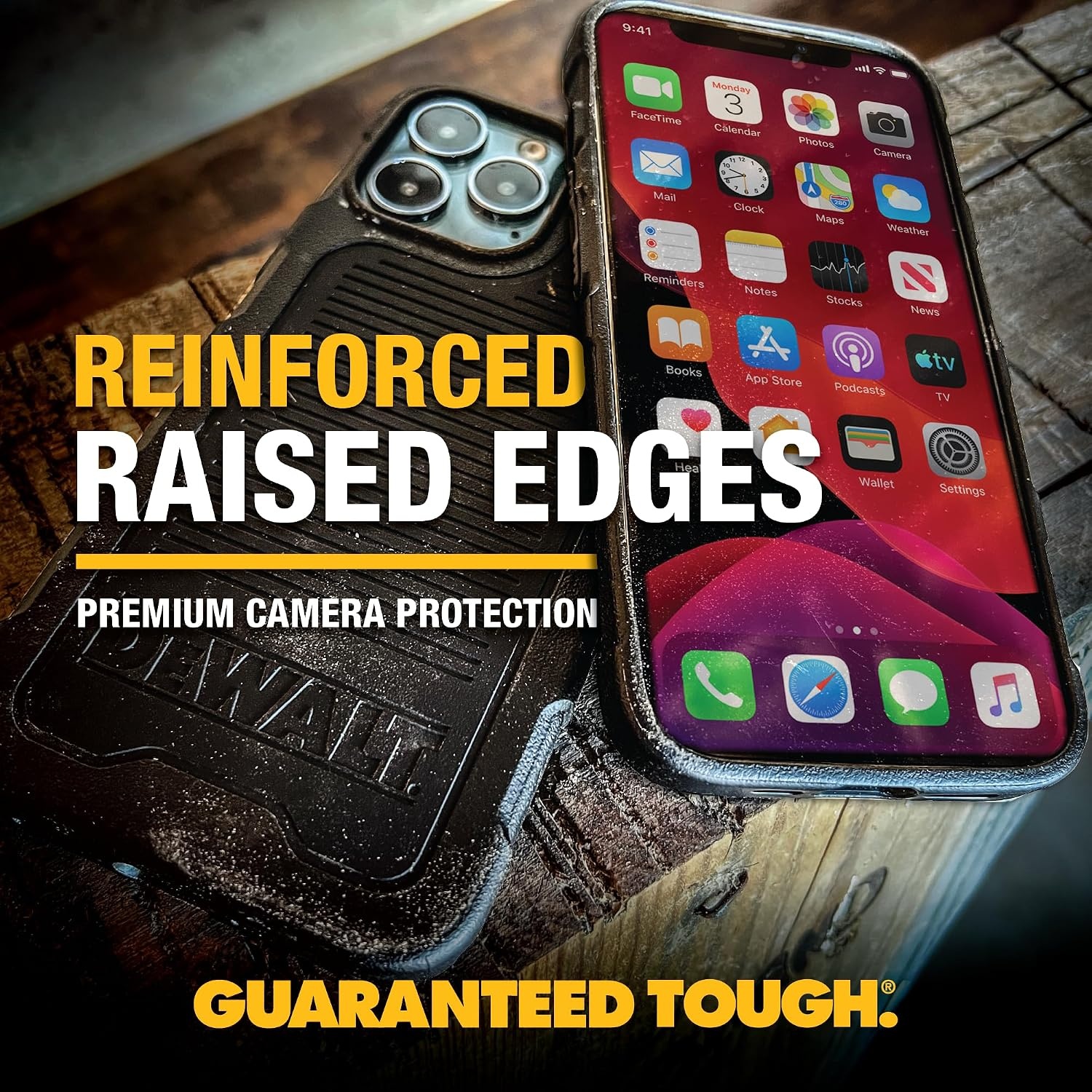 image:imageDEWALT Heavy Duty Strong Magnetic for iPhone 14 Pro Case Fits MagSafe Drop Resistant Impact Protective Back Cover Shockproof Slim Fit for iPhone 14 Pro Phone Case Matte BlackiPhone 15 Pro