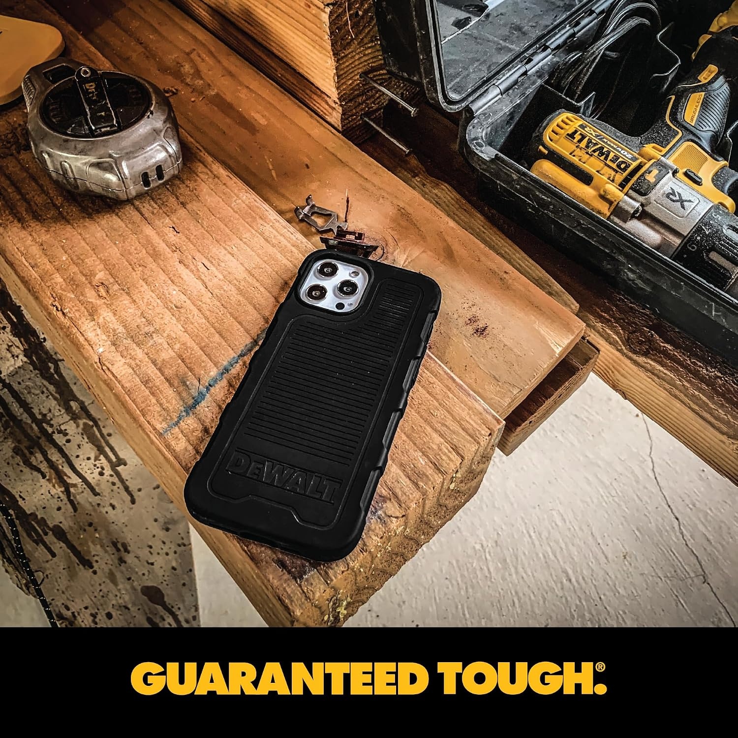 image:imageDEWALT Heavy Duty Strong Magnetic for iPhone 14 Pro Case Fits MagSafe Drop Resistant Impact Protective Back Cover Shockproof Slim Fit for iPhone 14 Pro Phone Case Matte BlackiPhone 15 Pro Max