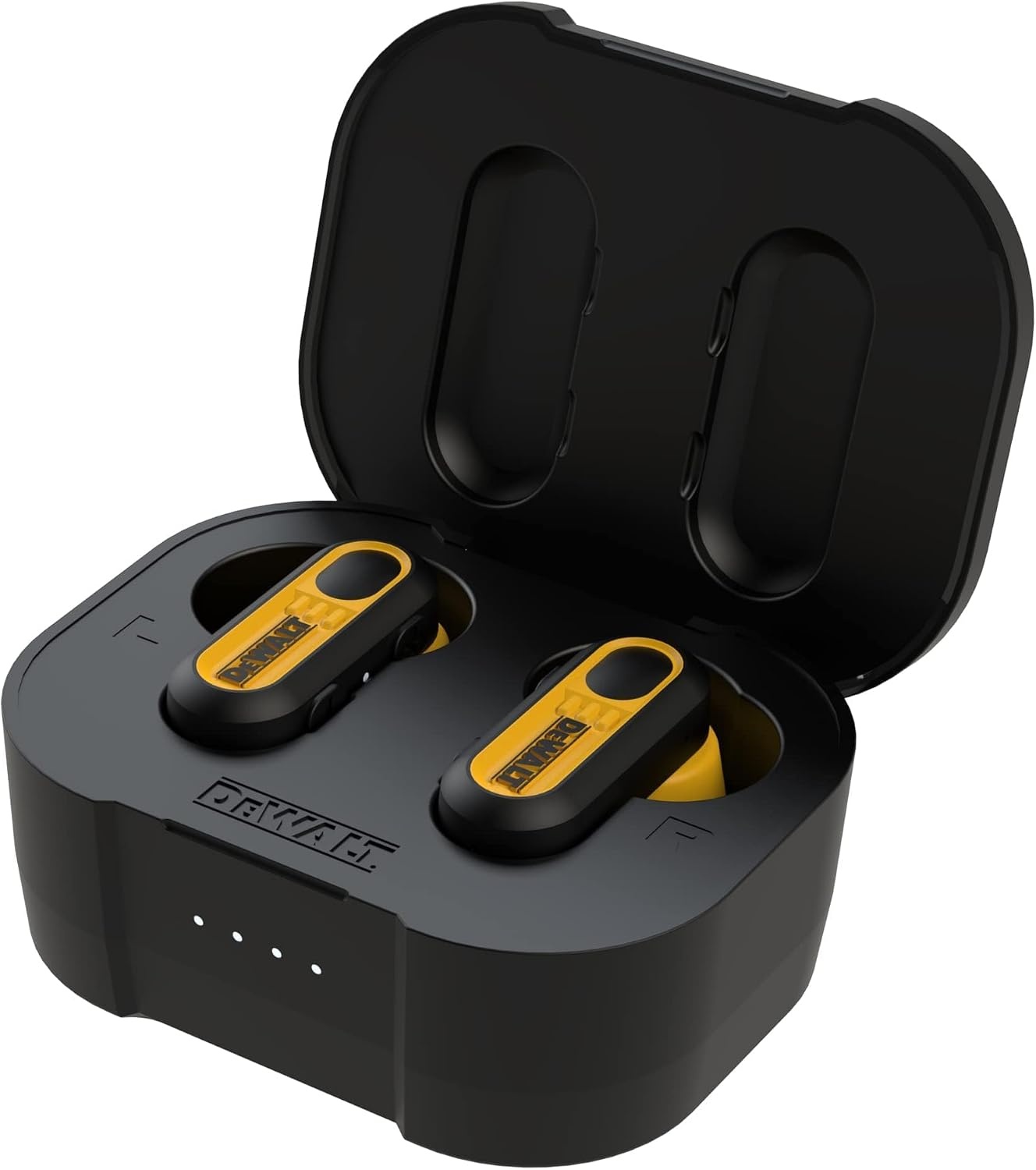 image:imageDEWALT Heavy Duty True Wireless Ear Buds Bluetooth Headphones with Type C Charging Case Included Over 37 Hours of Battery Life Easy Setup for iPhone Perfect for Jobsite Outdoor Work YellowBlack