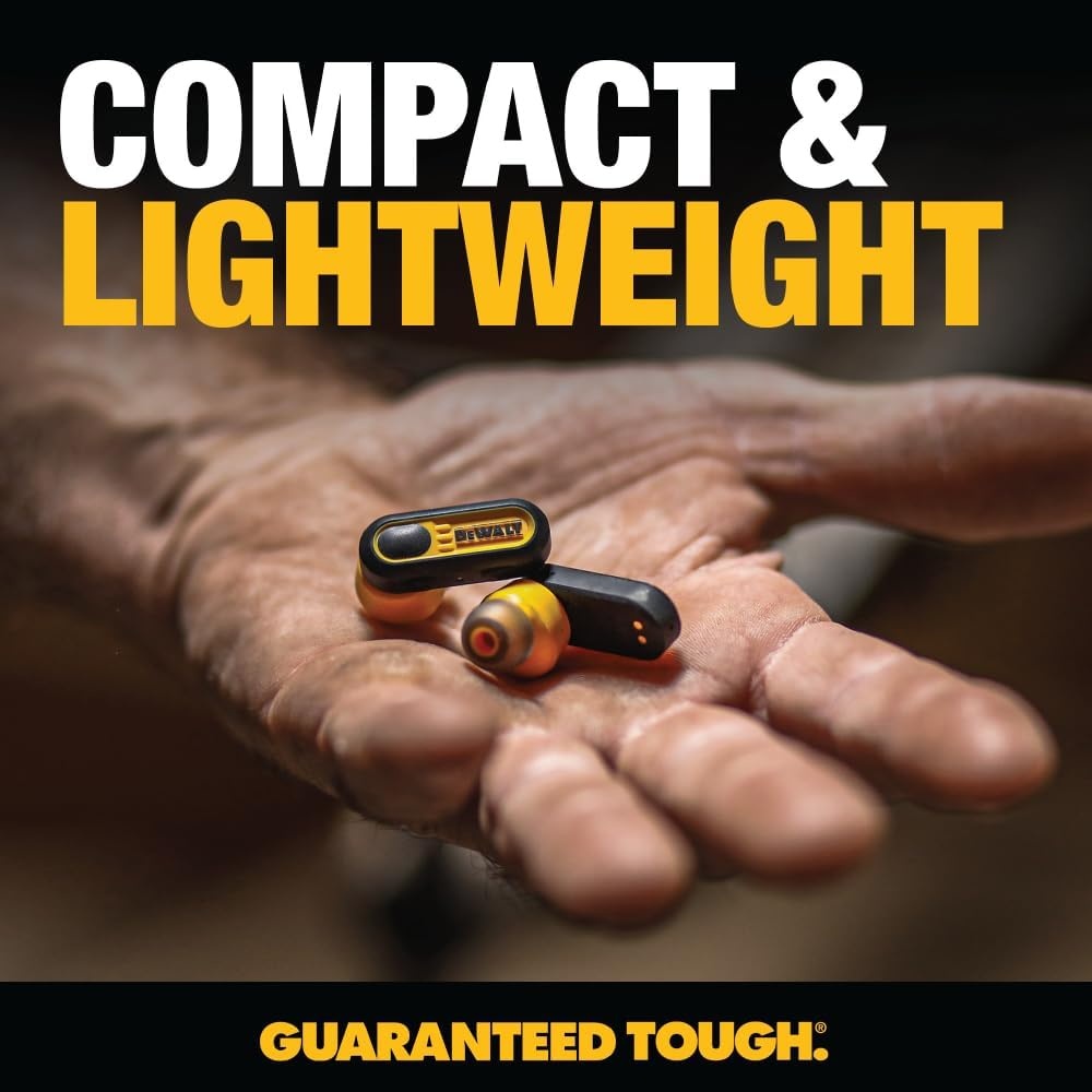 image:imageDEWALT Heavy Duty True Wireless Ear Buds Bluetooth Headphones with Type C Charging Case Included Over 37 Hours of Battery Life Easy Setup for iPhone Perfect for Jobsite Outdoor Work YellowYellow