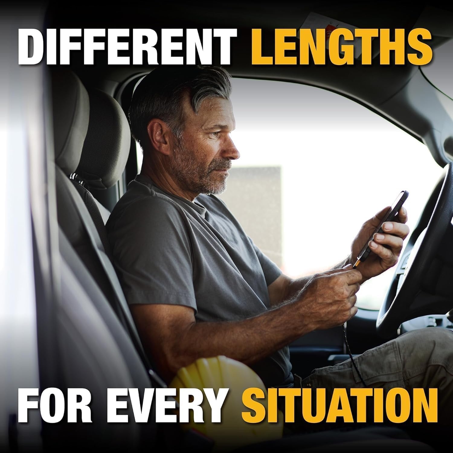 image:imageDEWALT Heavy Duty USB to USB C Cable Jobsite Type C Cable High Speed USBA to TypeC Fast Charge USBC Fast Charging Cord for iPhone 171615 Pro Max MacBook iPad Samsung Galaxy 6ft USB20 BlackYellowBlack