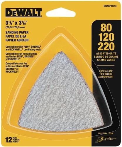 image:imageDEWALT Hook amp Loop Triangle Sandpaper Assorted 12 PK DWASPTRI3