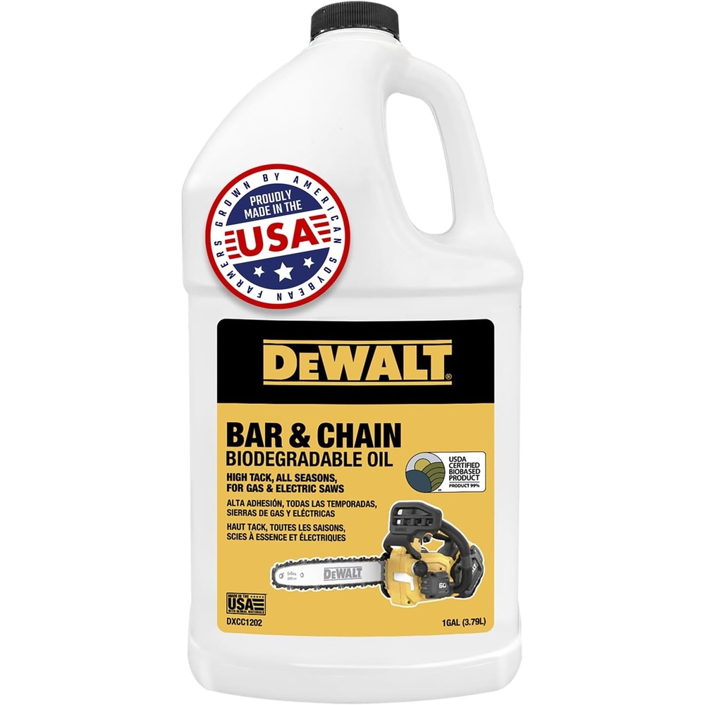 image:imageDEWALT Biodegradable Bar amp Chain Oil Green EcoFriendly NonToxic Professional Bar amp Chainsaw Lubricant Ultraclean AllSeason Oil for Gas Electric Saw and Pole Saw 32 oz Case of 121 Gallon