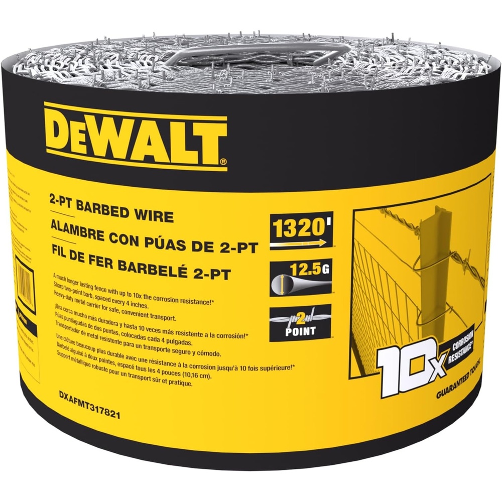 image:imageDeWALT 2Point Barbed Wire Fence 1320 Feet 125 Gauge Galvanized Steel for Livestock Containment Ranch Fencing Property Security2Point